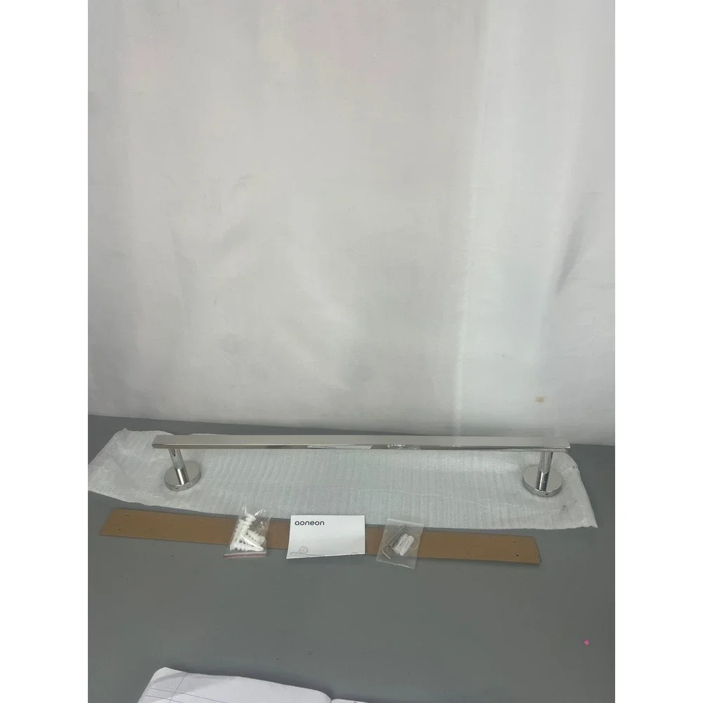 Aoneon 24 Inch Bathroom Towel Bar Polished Chrome Square Wall Mount AN4001CH-L24